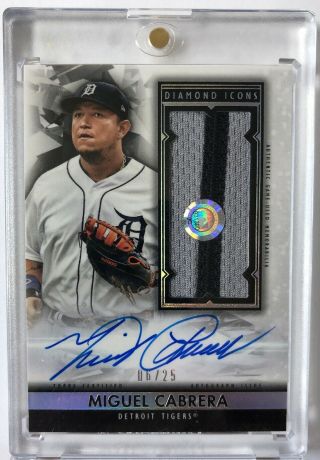 2019 Topps Diamond Icons Miguel Cabrera Game - Relic Patch Auto 06/25