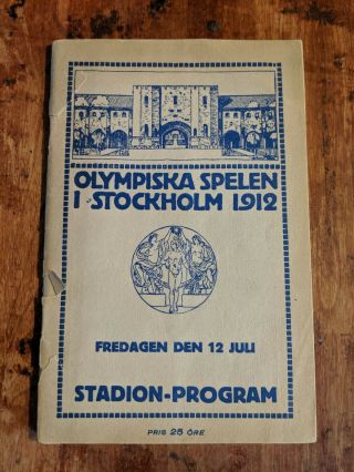 1912 Summer Olympics Program George Patton Jim Thorpe Athletics Wrestling Gym.