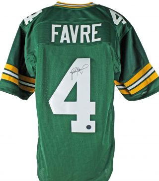 Packers Brett Favre Authentic Signed Green Jersey W/ Favre Hologram &