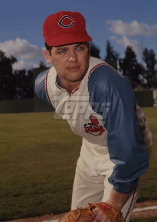 1966 Topps Baseball Color Negative.  Sonny Siebert Indians