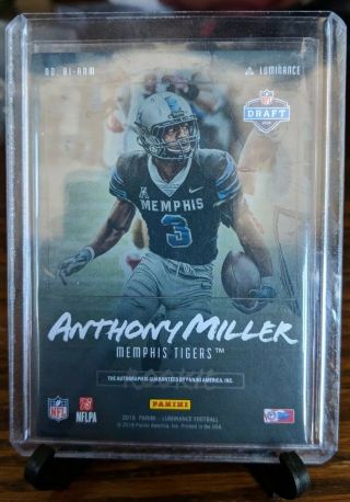 2018 Luminance Anthony Miller Rookie Auto /75 Chicago Bears Autograph 3