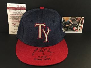 Nick Solak York Yankees Signed 2017 Game Hat Cap Jsa Witness C