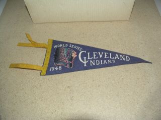 Cleveland Indians 1948 World Series Pennant,  Small Size,  Colorful,  Origin