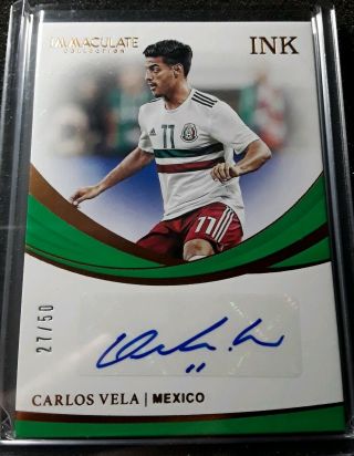 2018 - 19 Immaculate Soccer Bronze Ink Carlos Vela Auto /50 Mexico