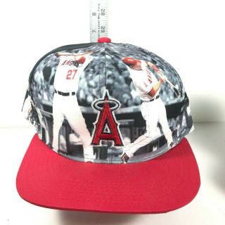 Mlb Anaheim Angels Mike Trout 27 Hat Velcro Promo State Farm Baseball Sga Cap