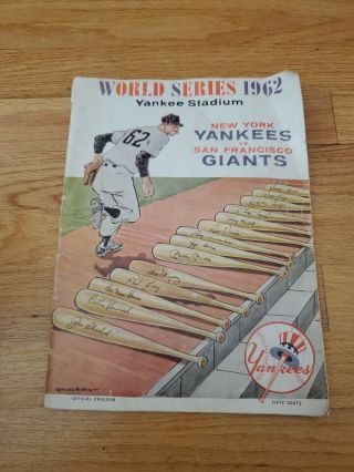 1962 World Series Program Ny Yankees Vs San Francisco Giants Scorecard Unscored