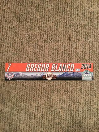 Gregor Blanco San Francisco Giants 2014 Game Locker Name Plate Coors Field