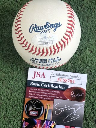 BOSTON RED SOX JD MARTINEZ SIGNED 2018 WORLD SERIES BASEBALL MLB JSA AUTO 2