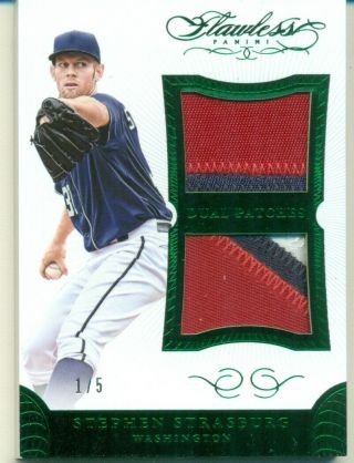 2016 Flawless Stephen Strasburg Dual Letter Patch Emerald 