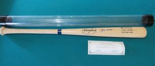 Hank Aaron Autographed Adirondack Big Stick Professional Bat W/coa And Case