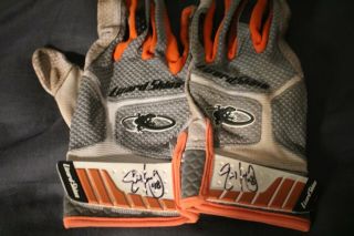 Eric Young Jr.  Seattle Mariners Game Autograph Gloves