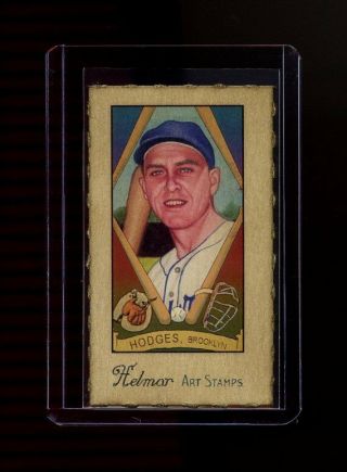 Gil Hodges Brooklyn Dodgers Helmar Art Stamp Card Rare