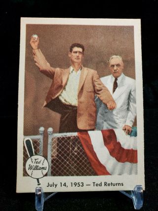 1959 Fleer Ted Williams 48 July 14,  1953 - Ted Returns W/ Ford Frick