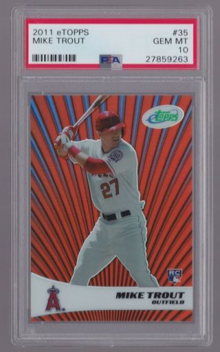 2011 Etopps Mike Trout Rc Rookie Refractor /999 Psa 10 Gem