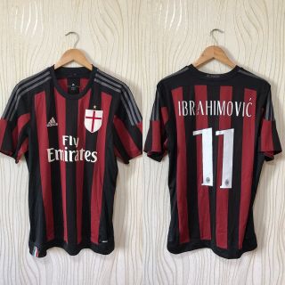 Ac Milan 2015 2016 Home Football Shirt Soccer Jersey Adidas 11 Ibrahimovic