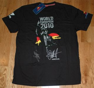 Sebastian Vettel Signed Red Bull Vettel 2010 F1 Wc T - Shirt