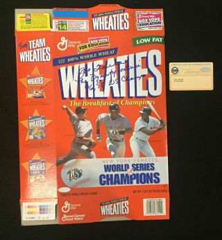 Joe Torre Signed & Inscribed 1998 Wheaties Cereal Box W/steiner
