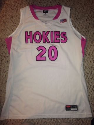 2014 Nike Virginia Tech Hokies Nia Evans Bca Womens Basketball Game Worn Jersey