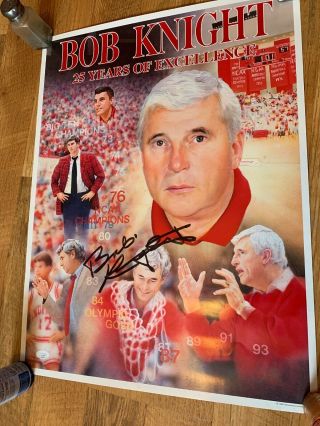 Bobby Knight Autographed Signed Indiana Hoosiers Poster Jsa Authentic