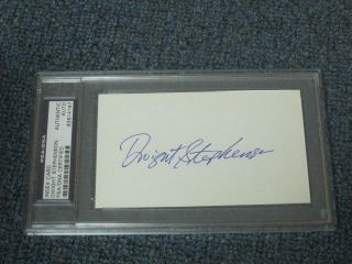 Dwight Stephenson Autographed 3x5 Index Card Psa Certified Encapsulated