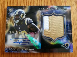 2015 Topps Platinum Todd Gurley Rookie Patch Autograph Refractor 