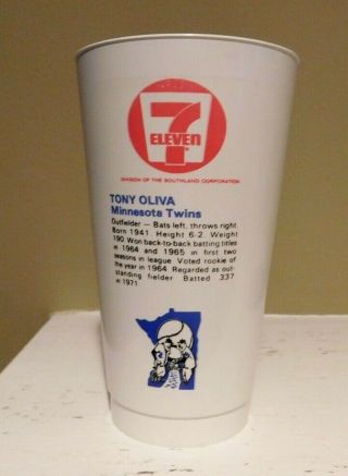1972 7 - 11 Slurpee Cup Tony Oliva Minnesota Twins 2