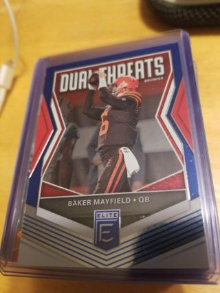 2019 Panini Elite Baker Mayfield Dual Threats Red/white/blue 1/10 Wow Browns