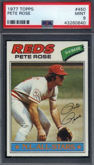 1977 Topps 450 Pete Rose Reds Psa 9 Well Centered