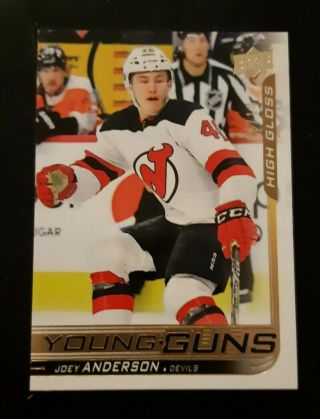 18/19 Upper Deck Joey Anderson Young Guns High Gloss D To 10