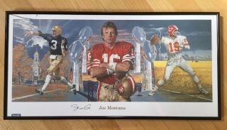 Joe Montana Lithograph San Francisco 49ers Kansas City Chiefs Notre Dame
