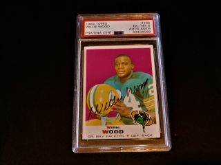Willie Wood 1969 Topps 168 Autographed Psa/dna Hof 