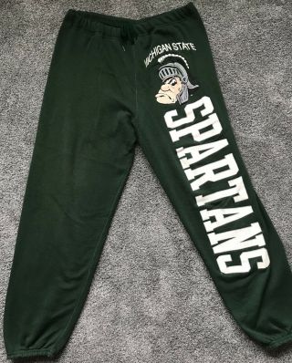 Sparty Vintage Artex Sweat Pants Michigan State University Large Spartans Msu