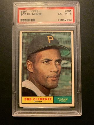1961 Topps Roberto Clemente Pittsburgh Pirates 388 Psa 6 Baseball Card $$$$
