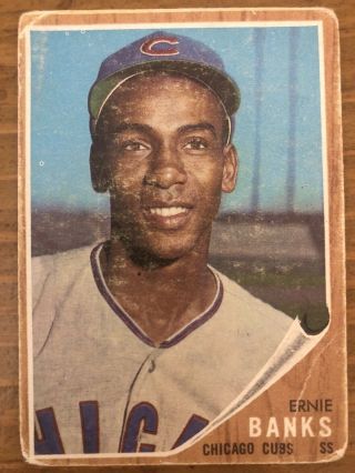 Ernie Banks Vintage 1962 Topps 25 Baseball Card