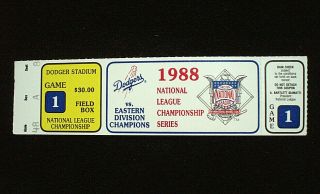 1988 Nlc Game1 - La Dodgers Ticket Stub - Ny Mets 3/la Dodgers 2