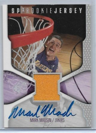 2000 - 01 Spx Basketball Mark Madsen Autograph Jersey Rookie Card 1045/2500