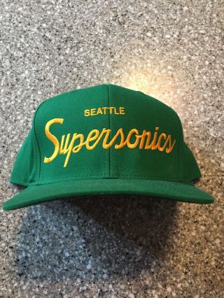 Vintage Mitchell & Ness Seattle Supersonics Snapback Hat Cap Nba
