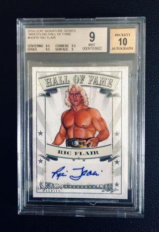 2016 Leaf Hall Of Fame Ric Flair Auto Signature Series Bgs 9 10 Autograph