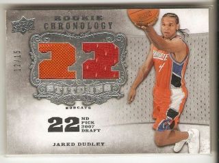 2007 - 08 Upper Deck Rookie Chronology Stitches In Time Serial 12/15 Jared Dudley