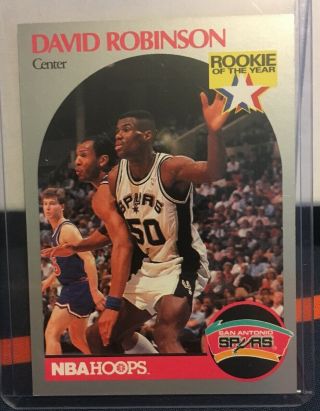 San Antonio Spurs David Robinson Rookie Of The Year 1990 Nba Hoops Card