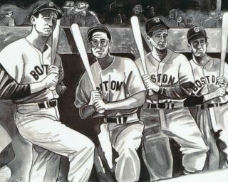 Ted Williams,  Dom Dimaggio,  Bobby Doerr,  Johnny Pesky 8x10 Art Print Red Sox