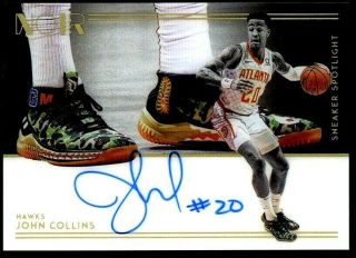 John Collins 2018 - 19 Panini Noir Sneaker Spotlight Auto Autograph Bape Nike