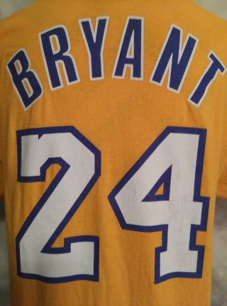 Kobe Bryant Adidas Nba 24 Yellow T - Shirt Los Angeles Lakers Men 