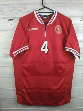 Denmark Player Issue Jersey Xl 2000 2002 Home Shirt Soccer Football Hummel