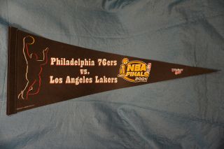 2001 Nba Finals Philadelphia 76ers Vs Los Angeles Lakers Wincraft Felt Pennant