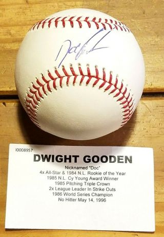 Dwight " Doc " Gooden Autographed Baseball Tristar Authenticated