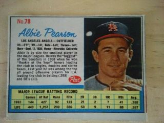 1962 Post Cereal Albie Pearson 78