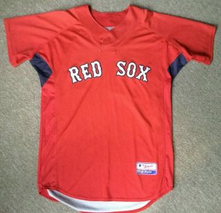 Boston Red Sox Game Worn/used Team Issued Batting Practice Jersey 44 Moss