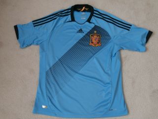 Spain National Team Sky Blue Adidas Climacool Short Sleeve Soccer Jersey Men Xl