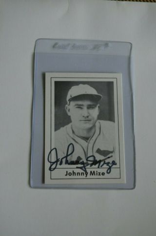 Johnny Mize Autographed Signed 1978 Grand Slam Card Hof 1981,  D:1993